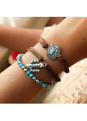 Dark Coffee jewelry,Geometric jewelry,Dark Coffee Alloy Layered Beaded Bracelets