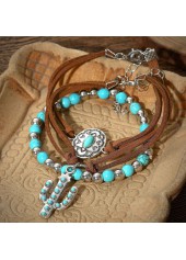 Dark Coffee jewelry,Geometric jewelry,Dark Coffee Alloy Layered Beaded Bracelets