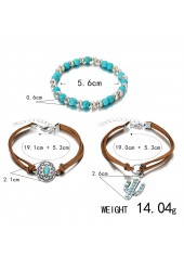 Dark Coffee jewelry,Geometric jewelry,Dark Coffee Alloy Layered Beaded Bracelets