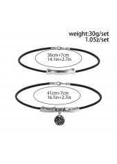 Silver jewelry,Other jewelry,Round Silver Embossed Alloy Necklace Set