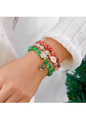 Red jewelry,Plants jewelry,Christmas Santa Claus Red Alloy Bracelets