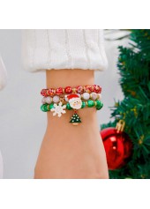 Red jewelry,Plants jewelry,Christmas Santa Claus Red Alloy Bracelets
