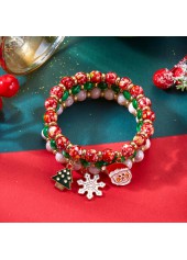 Red jewelry,Plants jewelry,Christmas Santa Claus Red Alloy Bracelets