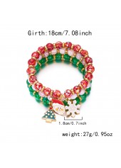 Red jewelry,Plants jewelry,Christmas Santa Claus Red Alloy Bracelets