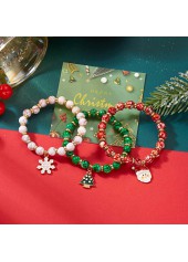 Red jewelry,Plants jewelry,Christmas Santa Claus Red Alloy Bracelets