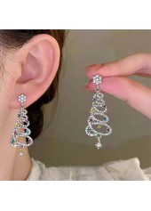 Boucles d'oreilles de Noël en alliage argenté avec détails couleur argent.