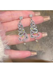 Silver jewelry,Christmas Silver Color Alloy Detail Earrings