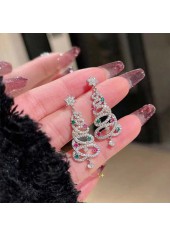 Silver jewelry,Christmas Silver Color Alloy Detail Earrings
