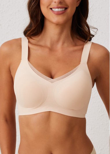 Skin Color intimates,Skin Color V Neck Detail Bra
