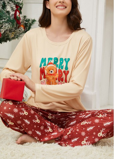 Deep Red loungewear,Christmas loungewear,Christmas Deep Red Round Neck Lounge Top and Pants