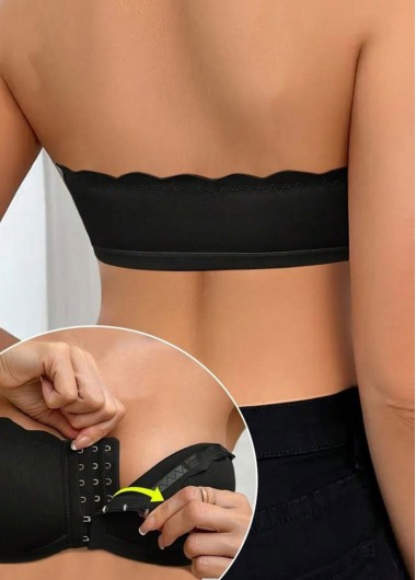 Black intimates,Plain Color intimates,Black Push Up Seamless Bandeau Bra