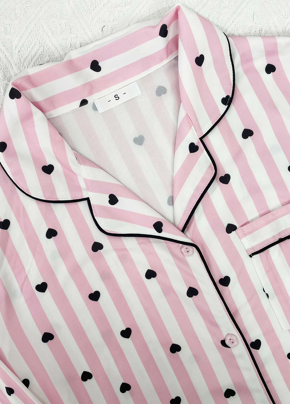 Pink loungewear,Heart loungewear,Heart Print Pink Long Sleeve Lounge Top and Pants