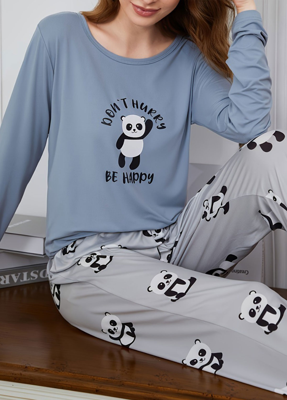 Dusty Blue loungewear,Animal Print loungewear,Animal Print Dusty Blue Lounge Top and Pants