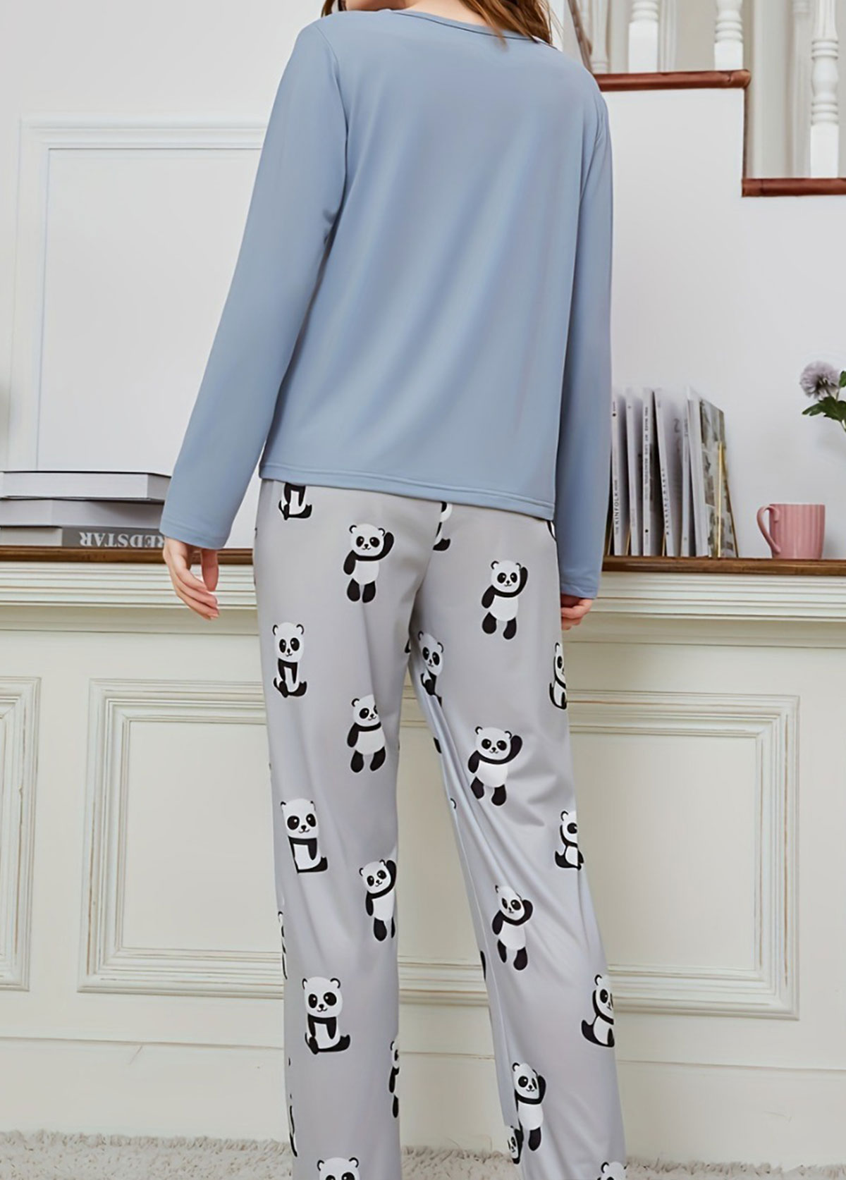 Dusty Blue loungewear,Animal Print loungewear,Animal Print Dusty Blue Lounge Top and Pants