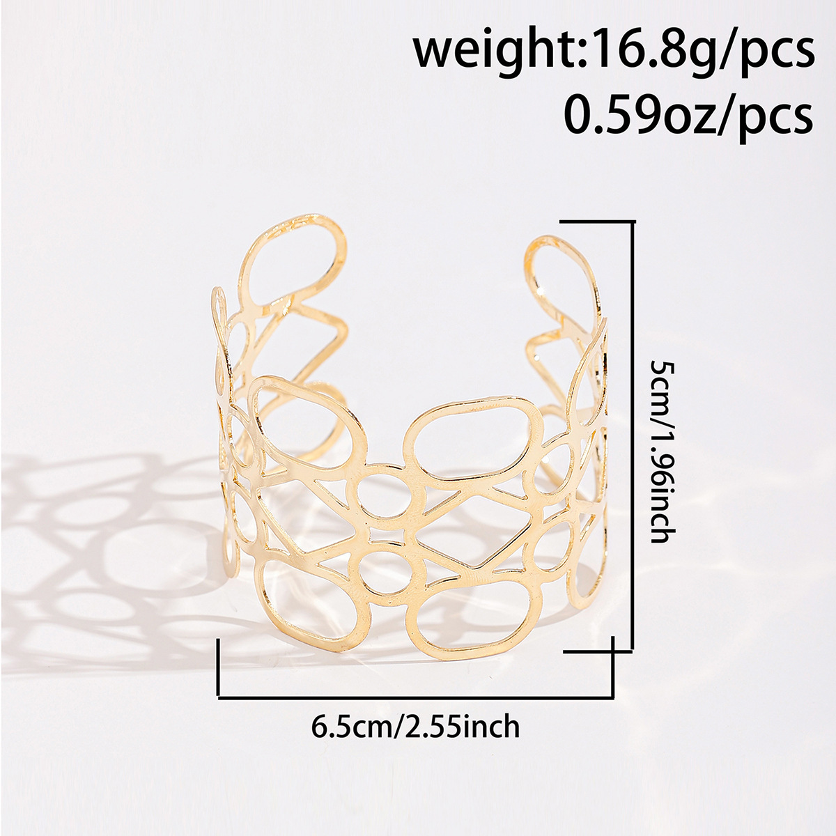 Golden jewelry,Golden Color Alloy Detail Openwork Bangle