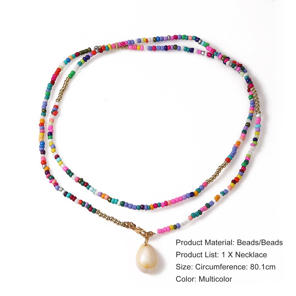 Multi Color jewelry,Shell Multi Color Acrylic Detail Necklace