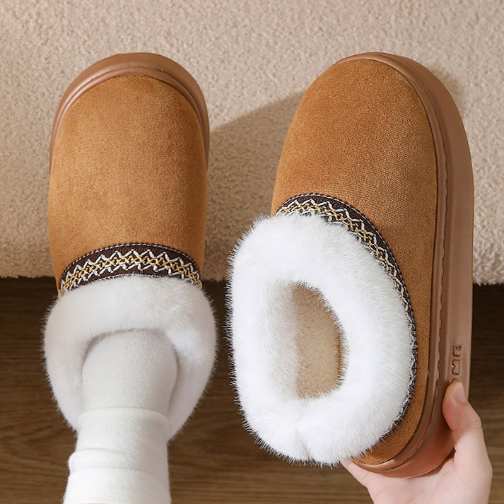 Dark Camel shoes,Plain Color shoes,Dark Camel Falt Closed Toe Slippers