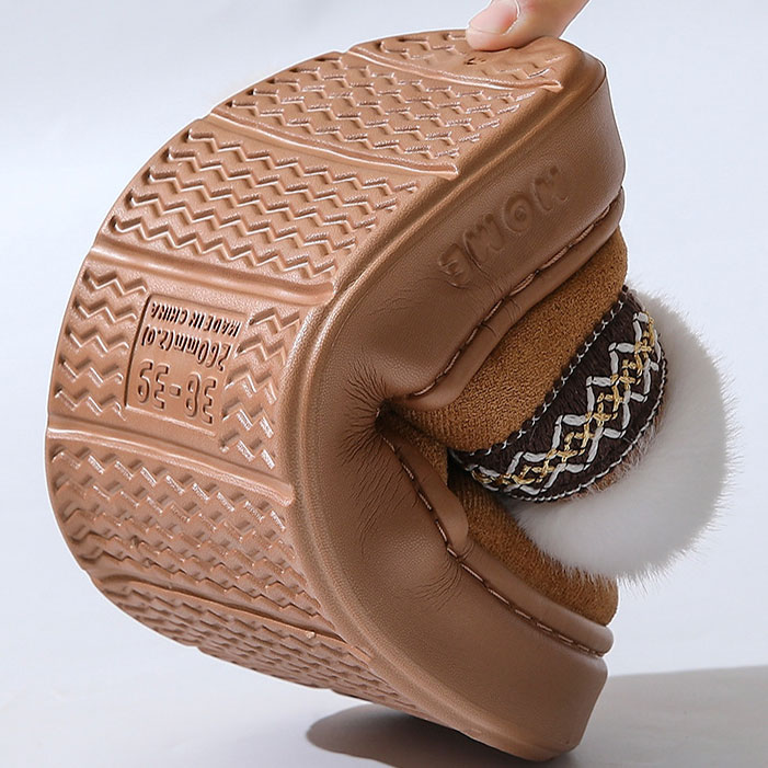 Dark Camel shoes,Plain Color shoes,Dark Camel Falt Closed Toe Slippers