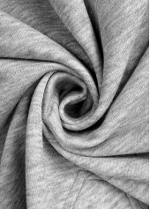 Light Grey Marl tops,Contrast Color tops,ROTITA Tummy Coverage Light Grey Marl Stand Collar Sweatshirt