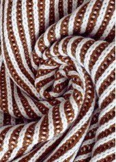 Dark Coffee tops,Contrast Color tops,Tummy Coverage Dark Coffee Round Neck Long Sleeve Sweater