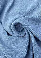 Denim Blue bottoms,Plain Color bottoms,Pocket Denim Blue Straight Leg Button Fly Jeans