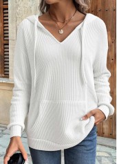 Multi Color tops,Plain Color tops,ROTITA Kangaroo Pocket Multi Color Long Sleeve Hoodie