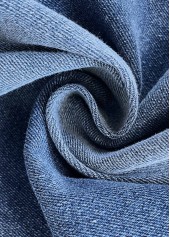 Denim Blue bottoms,Plain Color bottoms,Pocket Denim Blue Wide Leg Button Fly Pants