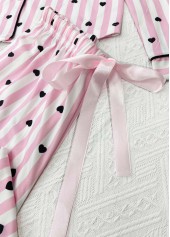 Pink loungewear,Heart loungewear,Heart Print Pink Long Sleeve Lounge Top and Pants