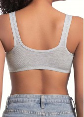 Grey intimates,Grey Color V Neck Detail Bra
