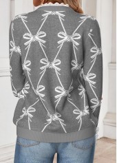 Light Grey Marl tops,Animal Print tops,ROTITA Curved Hem Butterfly Print Light Grey Marl Sweatshirt