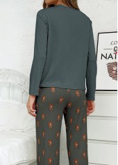 Blackish Green loungewear,Animal Print loungewear,Animal Print Blackish Green Lounge Top and Pants
