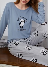 Animal Print Dusty Blue Lounge Top and Pants