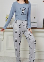 Dusty Blue loungewear,Animal Print loungewear,Animal Print Dusty Blue Lounge Top and Pants