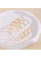 Golden jewelry,Golden Color Alloy Detail Openwork Bangle