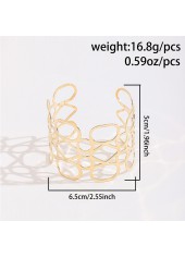 Golden jewelry,Golden Color Alloy Detail Openwork Bangle