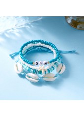 Mint Green jewelry,Letter jewelry,Animal Print jewelry,Shell Mint Green Seed Beads Bracelets