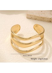 Golden jewelry,Geometric jewelry,Golden Metal Irregular Design Hollow Bangle