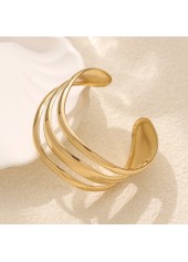 Golden jewelry,Geometric jewelry,Golden Metal Irregular Design Hollow Bangle
