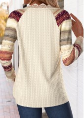 Beige tops,Striped tops,Geometric tops,ROTITA Tummy Coverage Striped Beige V Neck T Shirt