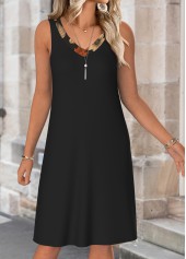 Black dresses,Plants dresses,Casual dresses,ROTITA Tummy Coverage Leaf Print Black Dress and Cardigan