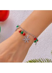Silver jewelry,Geometric jewelry,Christmas Snowflake Bell Silver Alloy Bracelet