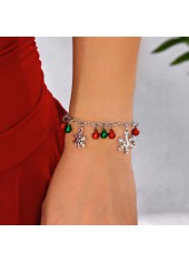 Silver jewelry,Geometric jewelry,Christmas Snowflake Bell Silver Alloy Bracelet