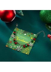 Silver jewelry,Geometric jewelry,Christmas Snowflake Bell Silver Alloy Bracelet