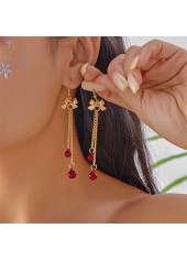 Golden jewelry,Christmas Bow Golden Alloy Detail Earrings