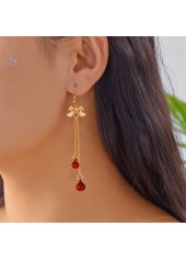 Golden jewelry,Christmas Bow Golden Alloy Detail Earrings