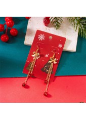 Golden jewelry,Christmas Bow Golden Alloy Detail Earrings