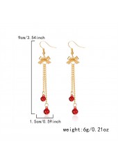 Golden jewelry,Christmas Bow Golden Alloy Detail Earrings