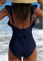 Navy swimwear,Plain Color swimwear,ROTITA Tummy Control Navy One Piece Swimwear