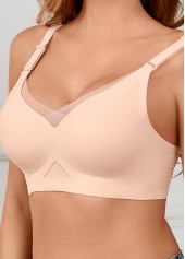 Light Pink V Neck Detail Bra