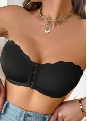 Black intimates,Plain Color intimates,Black Push Up Seamless Bandeau Bra